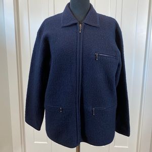 Tabi International navy boiled wool jacket